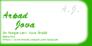 arpad jova business card