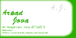arpad jova business card